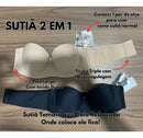 Kit 2 Sutiã Tomara Que Caia Preto/bege Em Poliamida Conforto